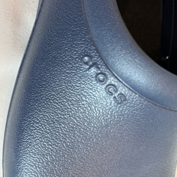 CROCS Sz 7 On The Clock Work Anti-Slip Slip On Shoes Clogs in Navy - Picture 7 of 8